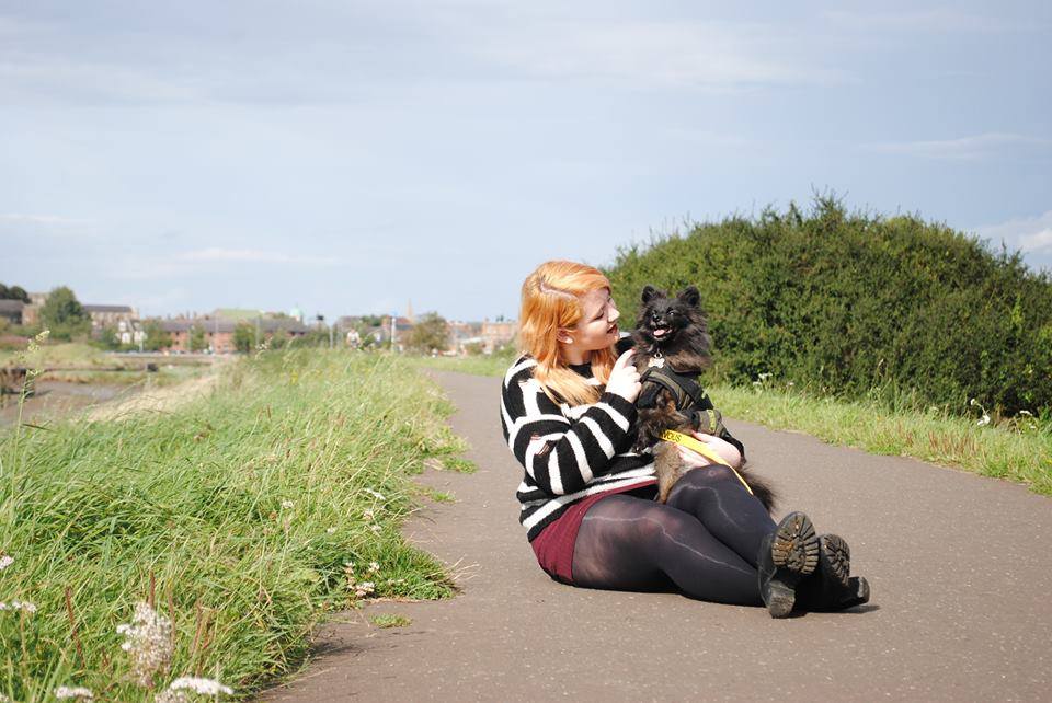 A picture of Charlotte and Sooty by Peter Fox