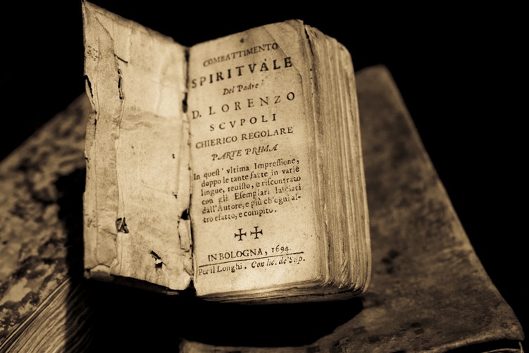 A picture of a very old book