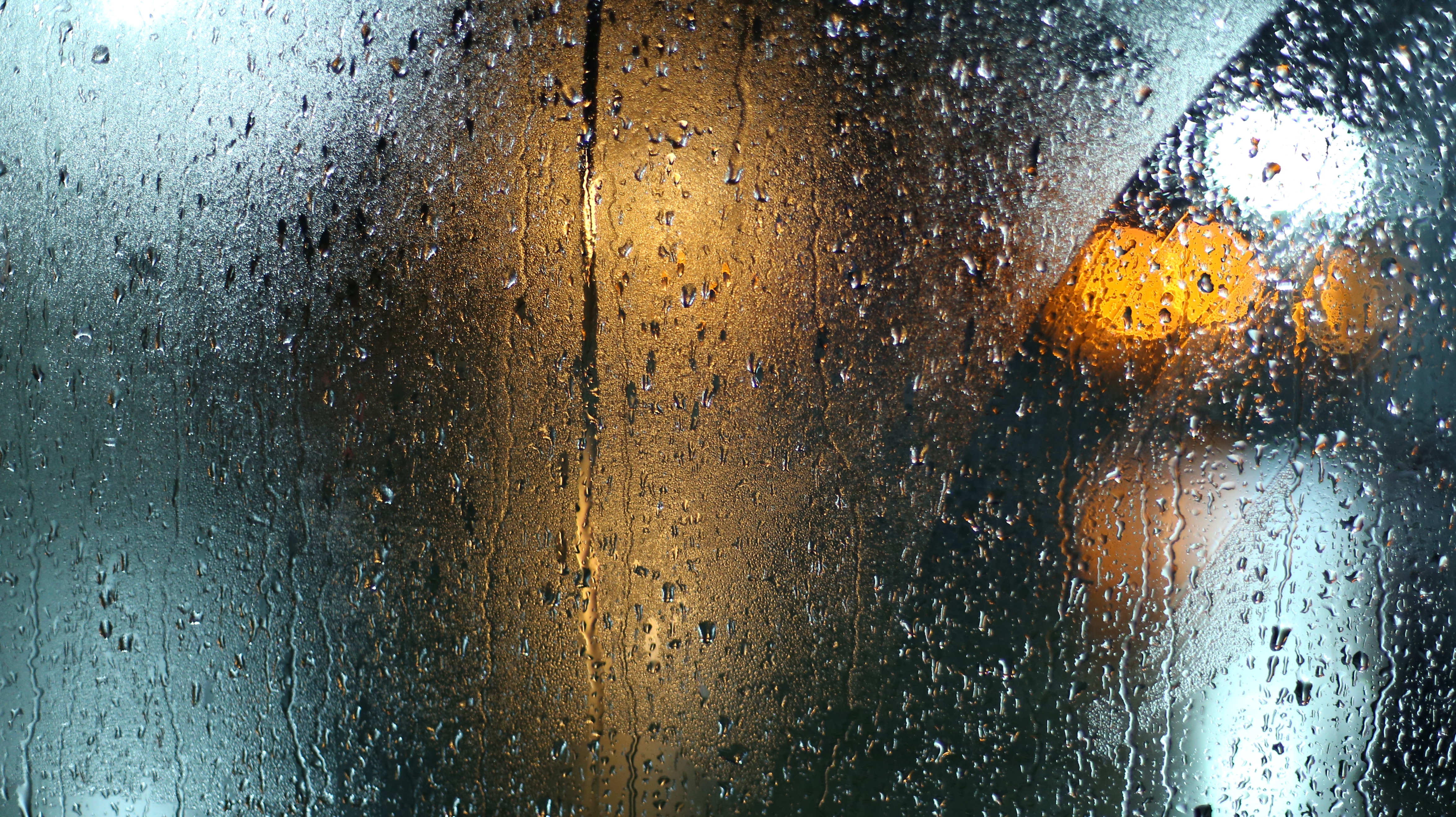 A picture of rain on a window